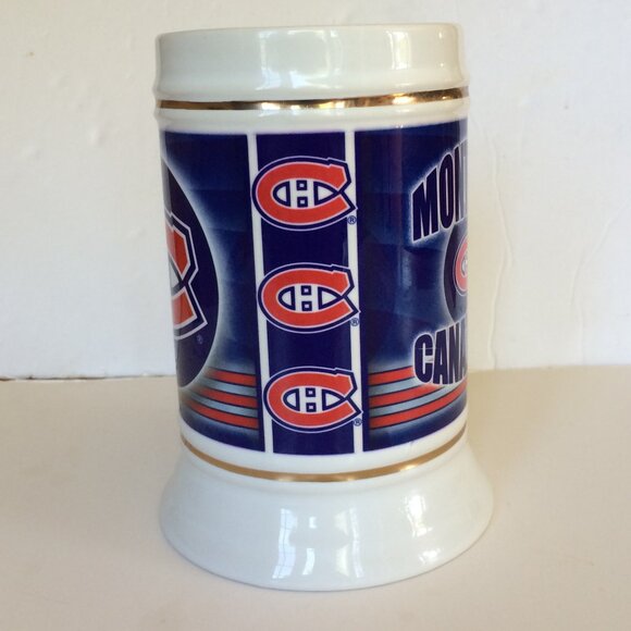 Montreal Canadiens NHL Team Beer Stein Mug Handle Ceramic White Logo - Picture 4 of 7